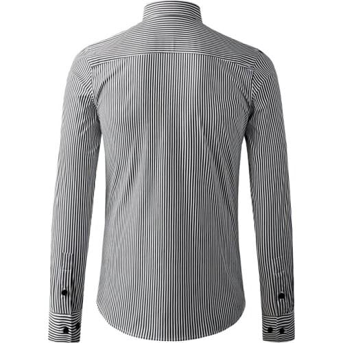 Europe Fashion Striped Shirt Men 100% Pure Cotton Shirts For men Long Sleeve Slim Casual Camisas Plus size Clothes male 2021