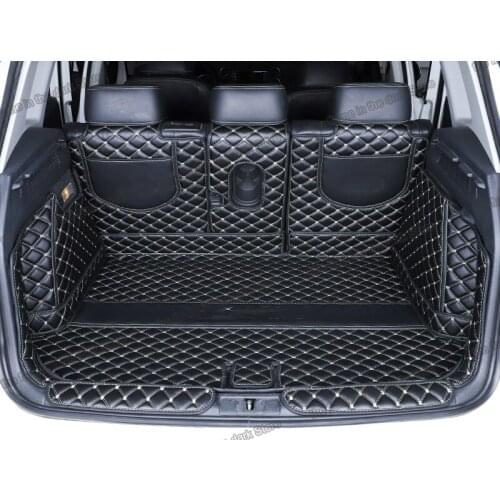 Lsrtw2017 Fiber Leather Car Trunk Mat for Volkswagen Tiguan Vw 2017 2018 2019 2020 Cargo Liner Rug Carpet Boot Cover Accessories