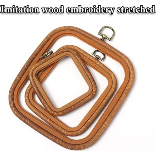 Square DIY Embroidery frame Tool Art Craft Cross Stitch Chinese Traditional Square Imitation Bamboo Frame Wooden Sewing Tools