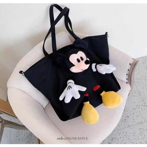 Hot Sale Handbag for Womens Brand Designer Bag Mickey Mouse Female Girls Shopper Canvas Tote Shoulder Bag