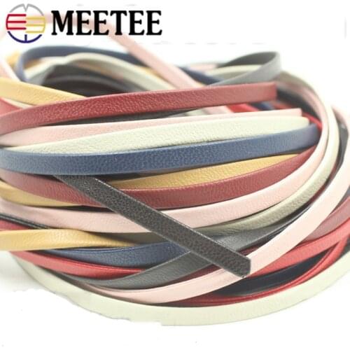 Meetee 10Meter 5mm PU Soft Skin Rope Imitation Leather Cords DIY Jewelry Necklace Decoration Leather Rope Crafts Material CD018