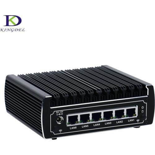 Newest Style 6*LAN fanless mini pc Dual Core i3 7100U Nuc Nettop HTPC with HDMI 1*COM USB3.0 DDR4 desktop computer Celeron 3865U