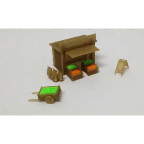 Outland Models City Market Fresh Food Stand / Stall HO OO Scale Train Railway