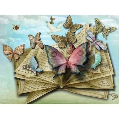 CraftArtGo 5D DIY Diamond Embroidery Butterfly Full Square Round Rhinestone Mosaic Painting Cross Stitch Flowers Diamond Kit