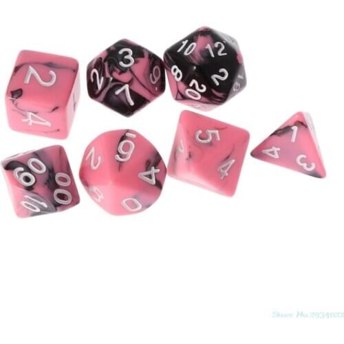New 7Pcs/set Dice For TRPG Dungeons And Dragons D4-D20 Multi-sided Dices Polyhedral Hot Sale Drop Ship