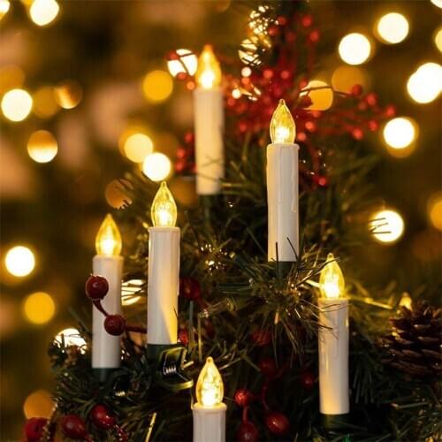 YOOAP New Years LED Candles Flameless Remote Taper Candles Led Tea Light for Home Dinner Party Christmas Tree Decoration Lamp