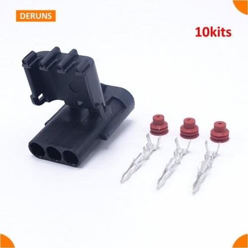 New Brand 10 kits 3Pin Way Delphi Male Sealed Waterproof Auto Motercycle Connector Plug