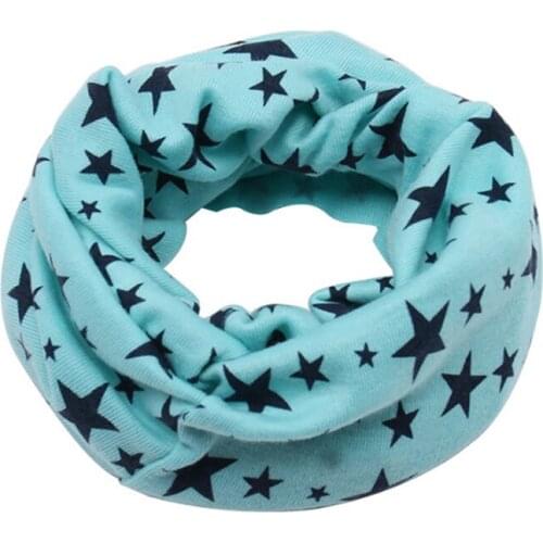 New Boy Girl Autumn Winter Collar Baby Scarf Cotton O Ring Neck Scarves Lucky Star Print Foulard For Child Scarf Fashion Warm