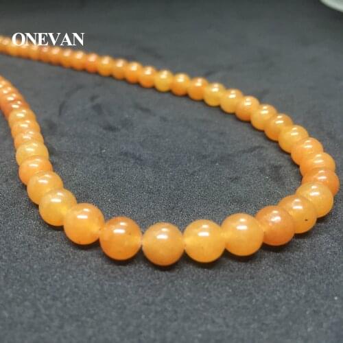 ONEVAN Natural Red Aventurine Beads Smooth Round Stone Bracelet Necklace Jewelry Making Diy Accessories Gift Design