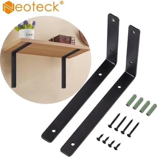 Neoteck 2Pcs L Shaped Angle 180mm scaffolds Heavy Shelf Support Bracket Corner Brace Support Shelf For Home Living Room Kitchen