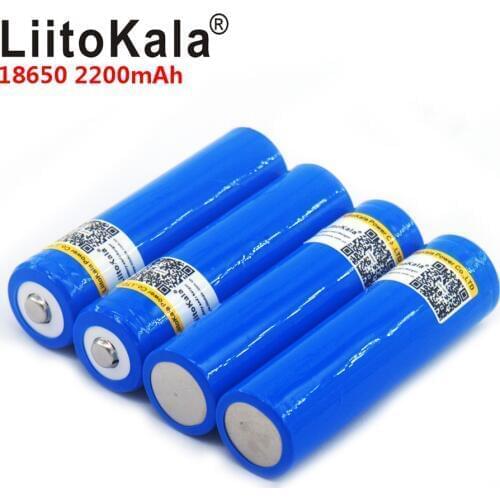 LiitoKala 18650 3.7V 2200mA Rechargeable lithium battery Light Flashlight batteries LED light battery + Pointed