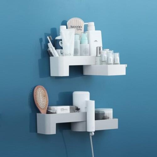 Punch-Free Bathroom Shelf Rotating Storage Rack Drain Rack Toilet Bathroom Shower And Wash Shelf Sundries Storage Basket