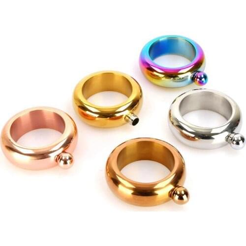 Portable Creative Whisky Bottle Bracelet Flagon 304 Stainless Steel Alcohol Funnel Wrist Hand Ring Electroplate Hip Flasks 3.5oz