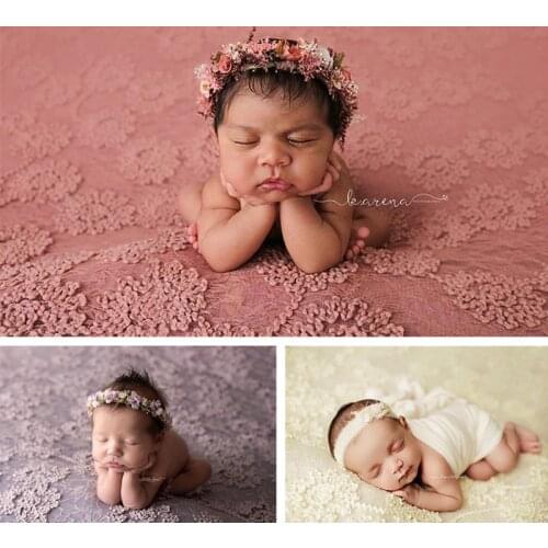 Newborn Photography Props Background 145x150cm 3D Flower Lace Blanket Pillow Set Baby Girl Photo Flokati Fotografie Accessoires