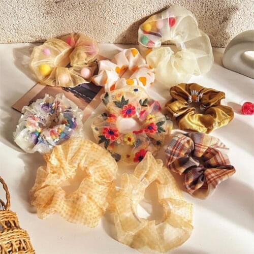 1/3Pcs/Set Women Printed Scrunchie Elastic Hair Bands For Girls Ponytail Holder Rubber Band Hair Rope Headwear Hair Accessories