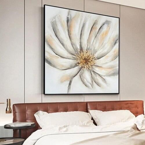 Hand-painted Oil Painting Abstract Flower Scandinavian Modern Living Room Dining Decorative Painting Paintings Bedroom Entrance