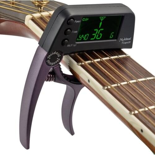 TCapo20 Acoustic Guitar Tuner Capo 2 in 1 Quick Change Key Capo Tuner Metal for Electric Guitar Bass Chromatic Parts Accessories
