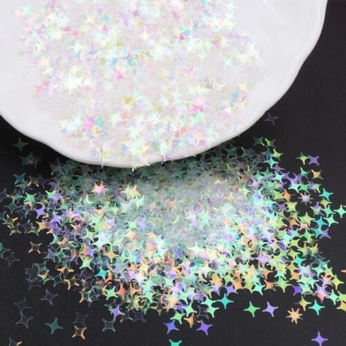 Ultra Thin PET Sequins 3-5mm Mini Star Heart Dot Rabbit Shape Paillettes Transparent Sequin Paillettes For Nail Art Manicure 8g
