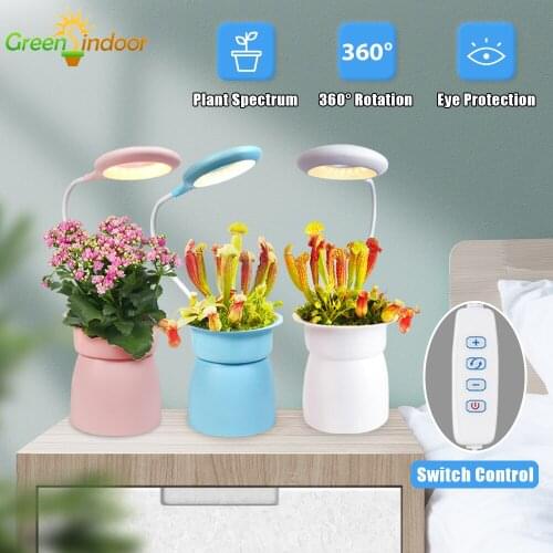 Smart Flowerpot Fill Light 7w Hydroponics Grow Lamps Desk Reading Lamp Diming Plant Growth Lights for Indoor Plants Flowers