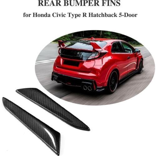 Carbon Fiber Rear Bumper Vents Decoration Trims Fins for Honda for Civic Type R Hatchback 5-Door 2015 2016