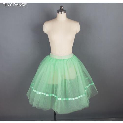 Top Quality Child and Adult Sizes Three Layers of Green Ballet Dance Tutu Skirt Half Tutu with Pants 18138