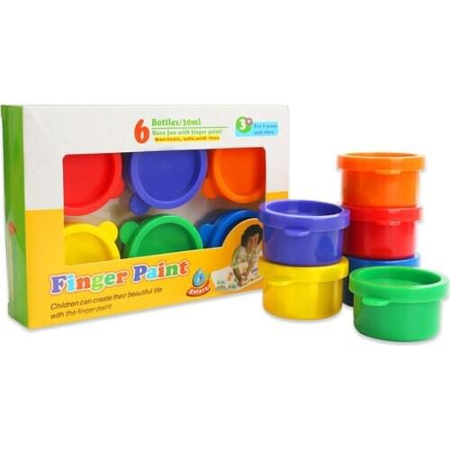 Funny Childrens Finger Painting Paints Vibrant Colors Washable Gouache DIY Paint Doodle Set Toy For Baby Toddlers Kids 6 Colors