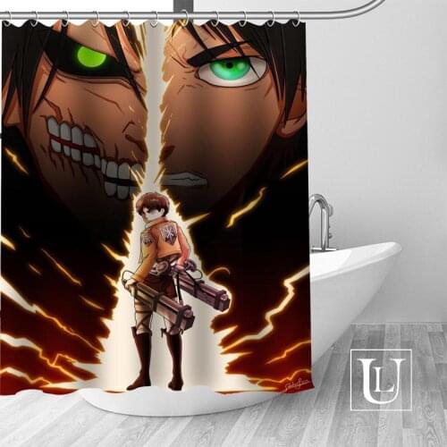 Custom Attack on Titan Curtain Fabric Modern Shower Curtain bathroom beautiful Curtains Bath decor Polyester Cloth Waterproof