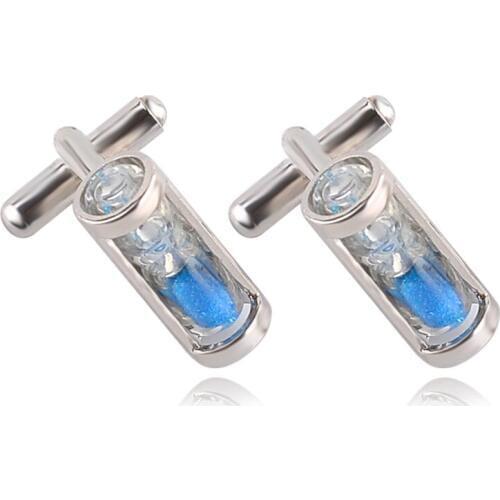 Blue Crystal Hourglass Cufflinks Men Canada French Shirt Cufflinks For Man Tie Clip cuff links Fashion Boy Friends Gifts