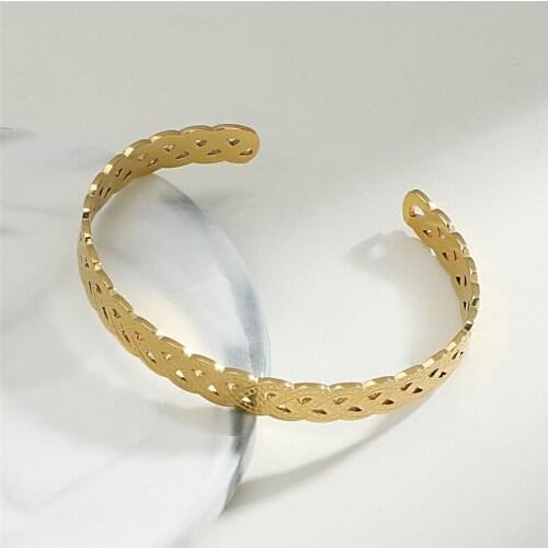 Stainless Steel Golden Cuff Bracelets For Women Minimalism Geometry Chain Exquisite Bangles Fashion Luxurious Wrist Jewelry Gift