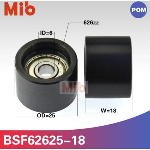 1PCS/lot high loading sliding window door flat 626zz POM plastic bearing pulley 6*25*18mm roller bearing BSF626215-18