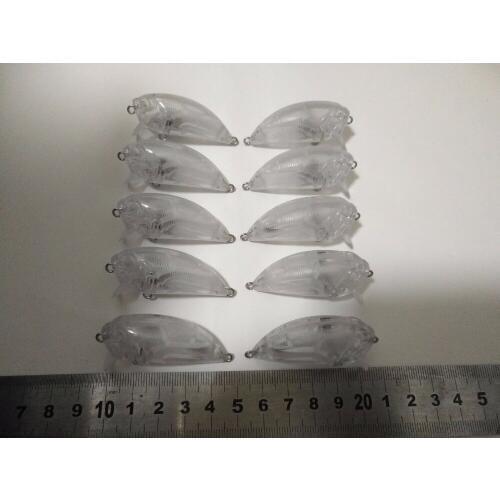 10pcs Hard Baits Unpainted Fishing Blank Lure Bodies 1 3/4 Inch 1/4 OZ Blank lure JS8221