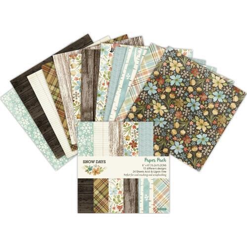 24 sheet 6"X6"Oh snow day of the flower patterned paper Scrapbooking paper pack handmade craft paper craft Background pad
