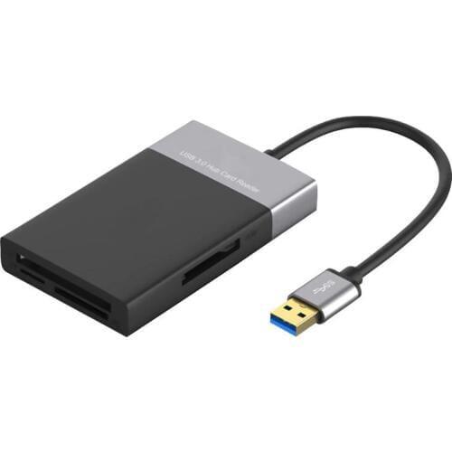 6 in 1 USB 3.0 to XQD/TF/Secure Digital Card 2 Port HUB Multi Memory Card ABS and Aluminum Alloy Shell PVC Wire Reader