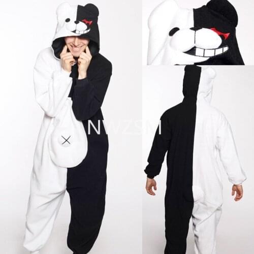 Anime Danganronpa monokuma Cosplay pajama Adult Unisex Onesie Kumamon monokuma Gloomy Bear Spring Sleepwear Pyjamas