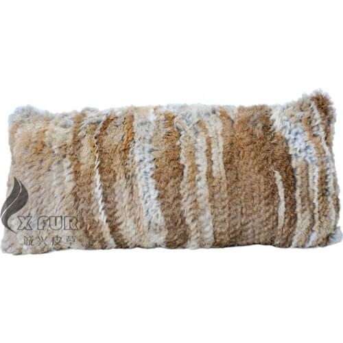FREE SHIPPING CX-D-78B 30x60cm Knitted Real Rabbit Fur Sofa Cushion Cover