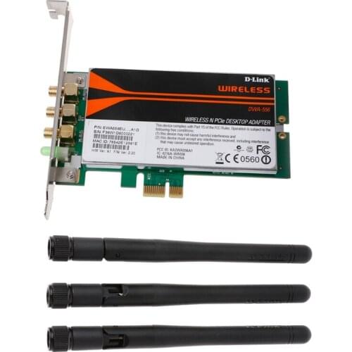DWA-556 Wireless Xtreme N PCI-E Desktop Adapter WiFi Card Low Profile