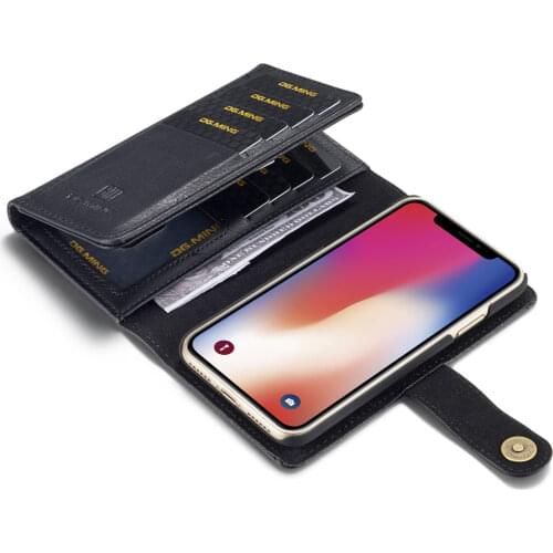Tri-fold Multi-card Slots Wallet Leather Case Phone Bag Cover for IPhone X XS MAX XR 6 6S 7 8 Plus Magnetic Back Shell Flip Case