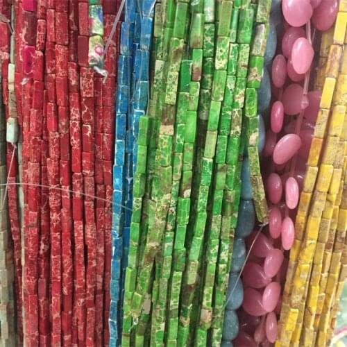 Cuboid 4*13mm Natural Rectangle Stone Spacer Beads 38cm a Strand Square For Jewelry Making Diy Bracelet Gift