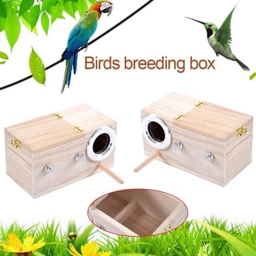 Pet Bird Wooden House Solid Wood Parrot Mating Breeding Box Nest Box Bird Breeding Supplies