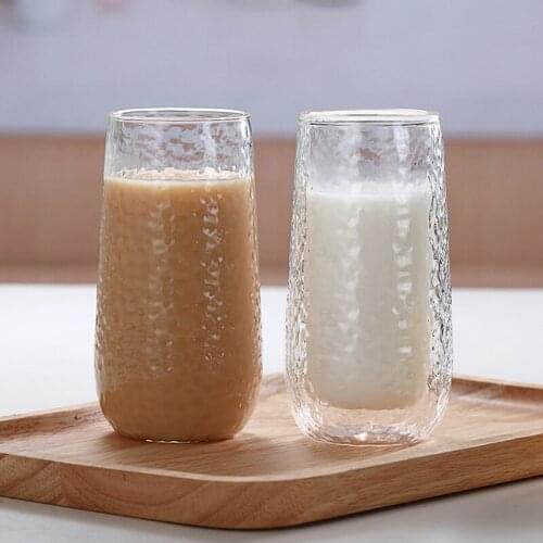 Double layer heat insulation glass cup environmental protection lead free high borosilicate glass cup transparent heat resistant