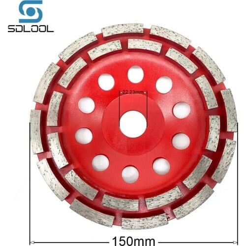 6’’ 150mm Double Row Bowl Shape Grinding Cup Wheel Diamond Grinding Wheel Disc for Marble Granite Concrete