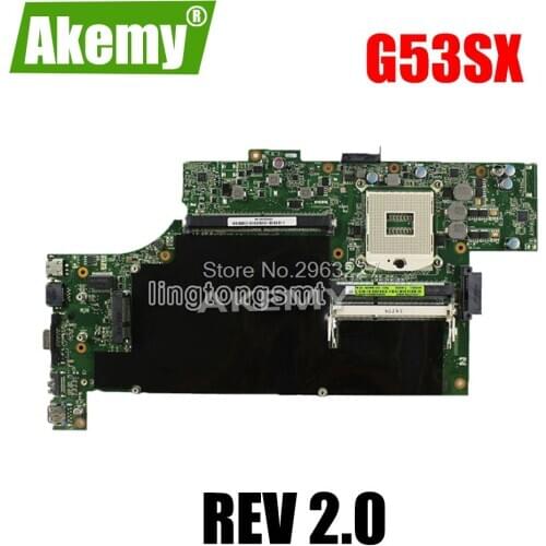 G53SX Motherboard REV2.0 For Asus G53SX G53SW G53S Laptop motherboard G53SX Mainboard G53SX Motherboard test 100% OK