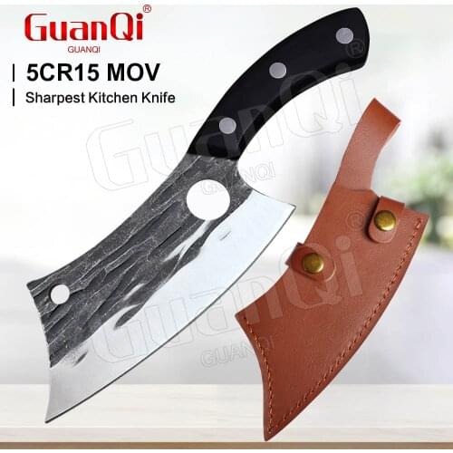 Forged Butcher Knife Meat Cleaver Hunting Knife Stainless Steel Chopping Cleaver Chef Knives Handmade Butcher Fish Knife Camping