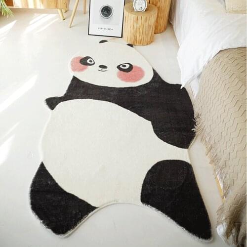 Lovely Panda Fluffy Carpet Bedroom Rug Water Proof Indoor Mat Washable Mat