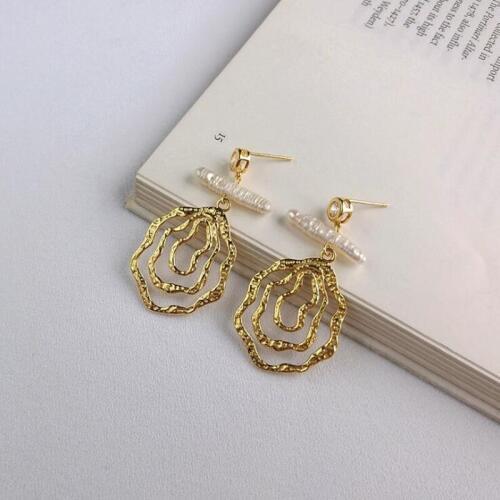 Fashion Baroque Real 925 Sterling Silver Drop Earring For Women Statement Natural Freshwater Pearl CZ Stone Alien Earring Gifts