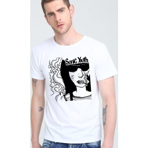 Sonic Youth tee rock roll vocals band bass guitar Punk Rock T-shirt Top Lycra Cotton Men T shirt New Design High Quality