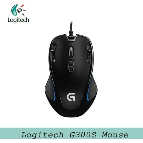 Logitech G300S Wired Gaming Mouse Gamer Mouse 2500DPI 9 Rechargeable Programmable Buttons for Laptop PC Support Official Test