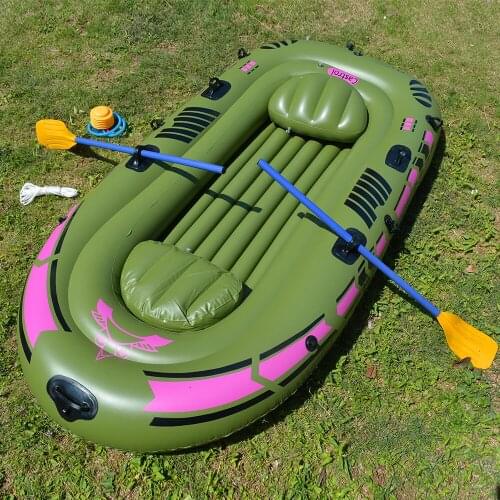 2-3 Person Inflatable Rowing Boat Bearing 250KG Durable PVC Rubber Fishing Boat Set 230x137cm with Paddles Pump Seat Cushion Kit
