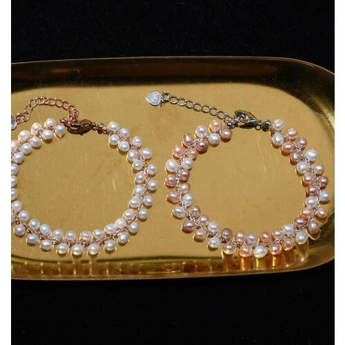 Genuine Natural Alien Pearl Bracelet Lady Korean Pure Simple Handmade Ornaments