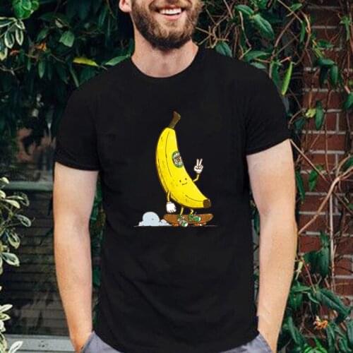 New Funny Cartoon Banana Printed Men T-Shirt Anime Casual Streetwear Oversized Tee Male Unisex Cute Harajuku Streetwear Tee